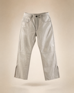 Pantalón Cuero Flare Hueso