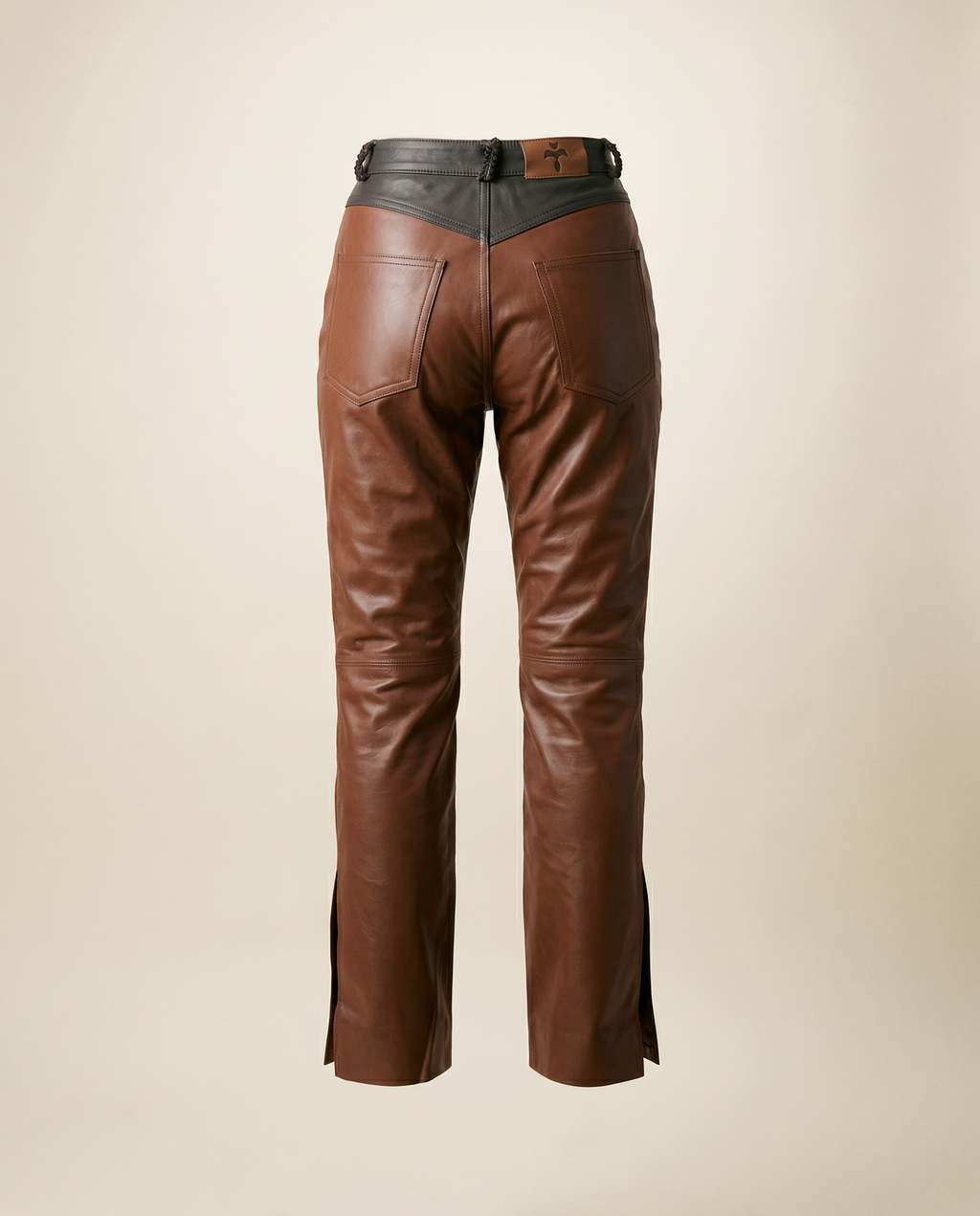 Pantalón Cuero Flare Cognac