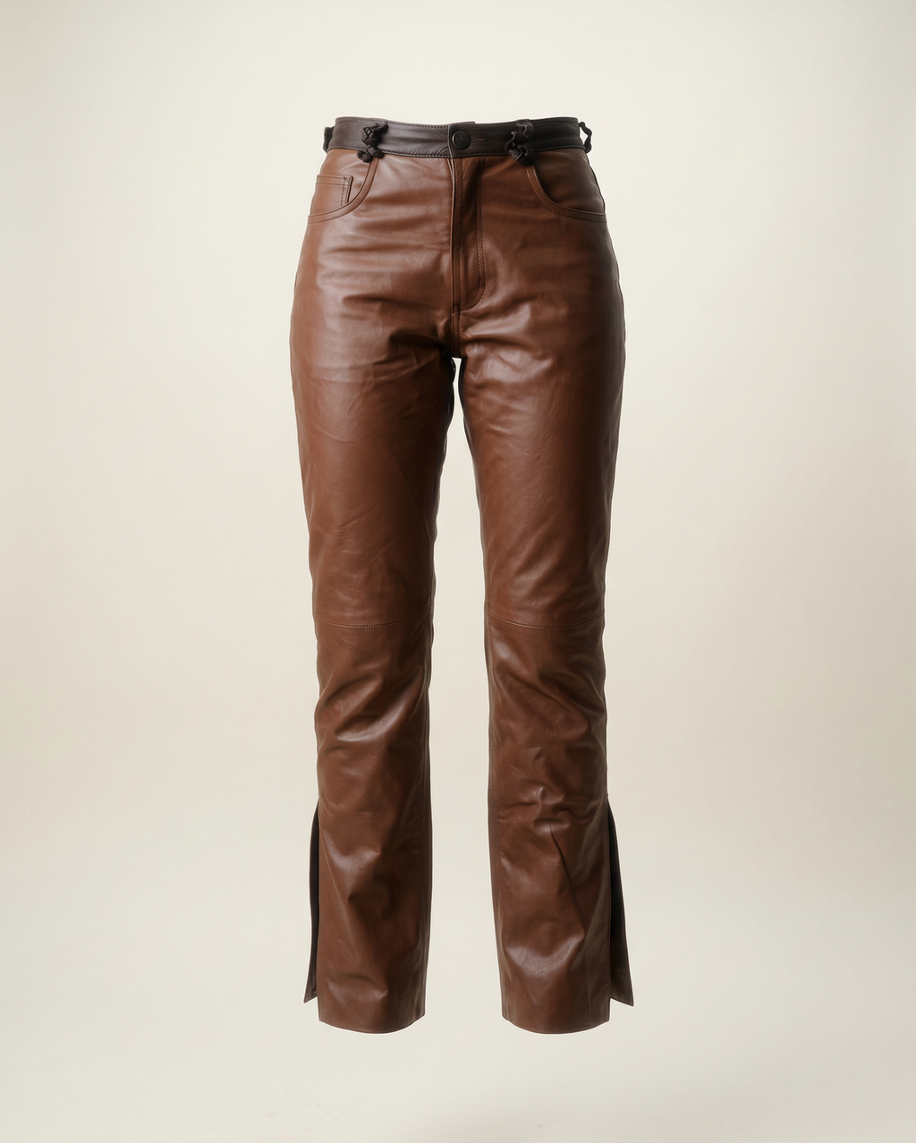 Pantalón Cuero Flare Cognac