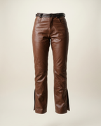 Pantalón Cuero Flare Cognac