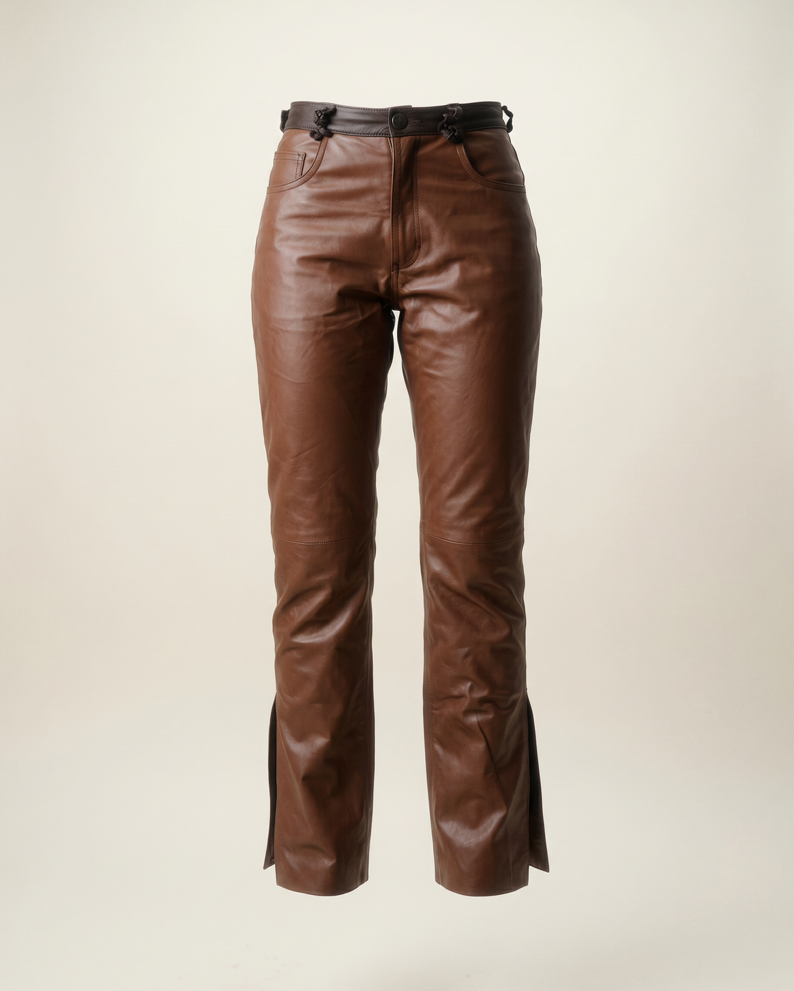 Pantalón Cuero Flare Cognac