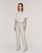 Pantalón Cuero Flare Hueso