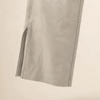 Pantalón Cuero Flare Hueso