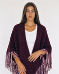 Ruana Lana Merino Burgundy Duo