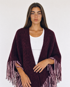 Ruana Lana Merino Burgundy Duo