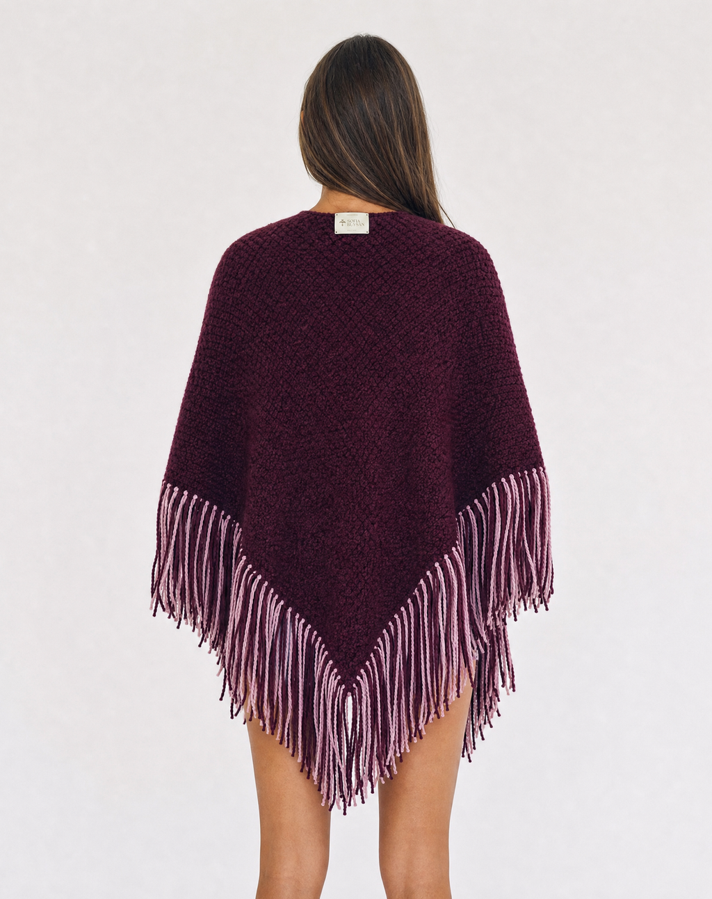 Ruana Lana Merino Burgundy Duo