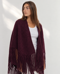 Ruana Lana Merino Burgundy