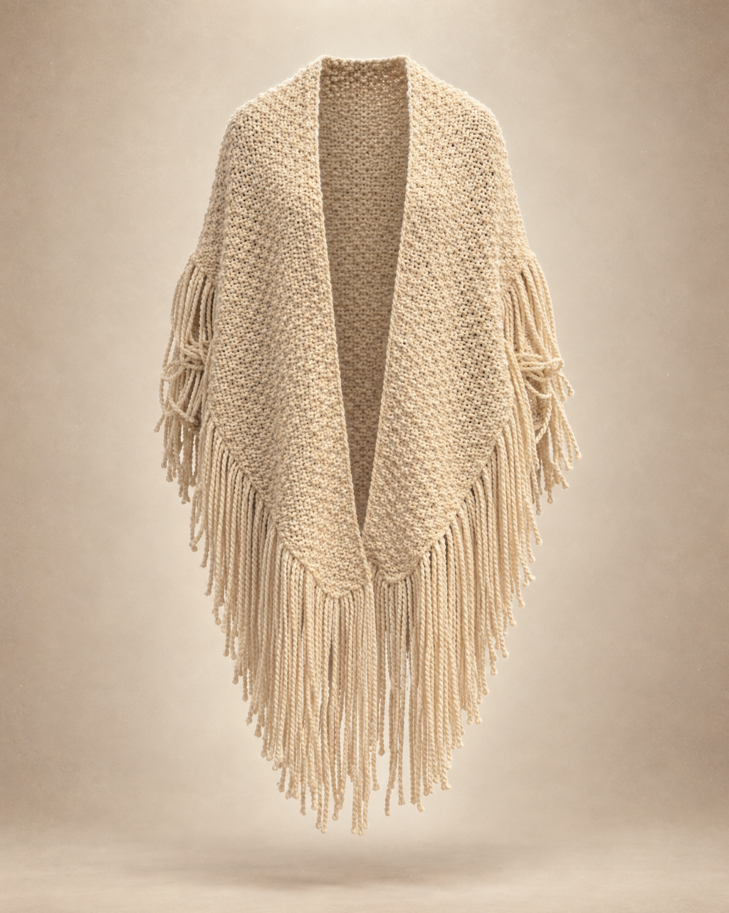 Ruana Lana Merino Cruda